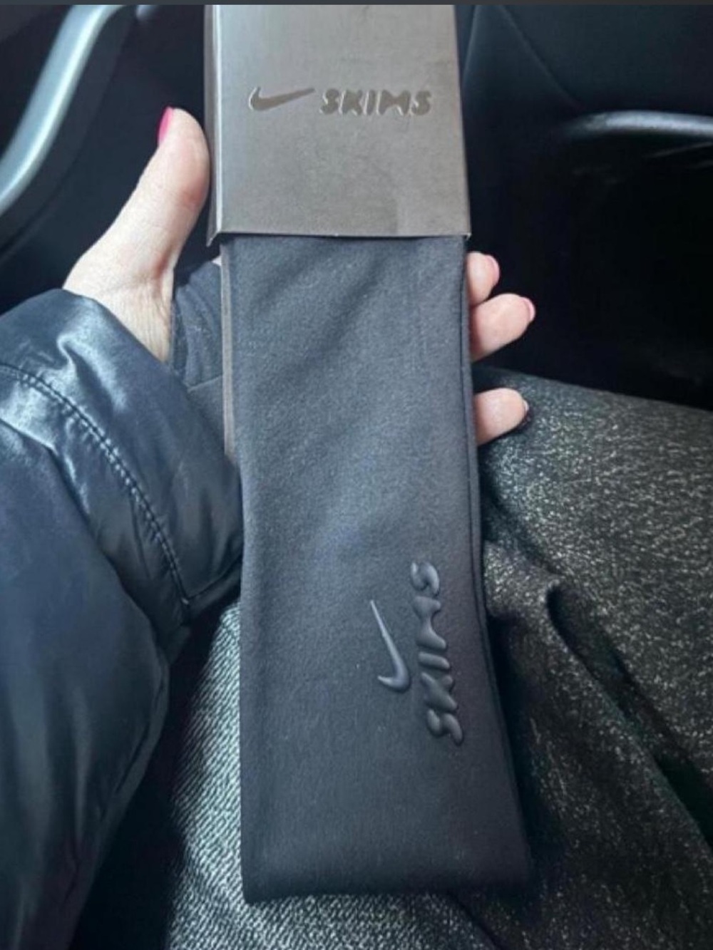 SKIMS X NIKE ONYX BLACK HEADBAND